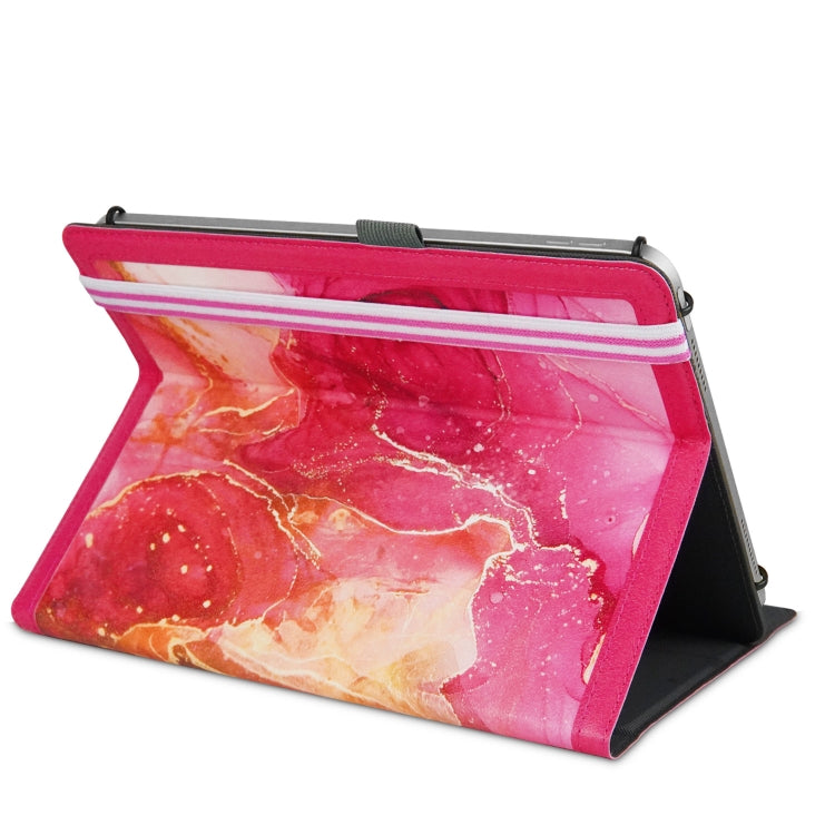 For 10 inch Marble Pattern Stitching Leather Tablet Case(Pink)