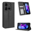 For Tecno Spark Go 2023 Magnetic Buckle Retro Texture Leather Phone Case(Black) - Tecno Cases by PMC TechLife | Online Shopping South Africa | PMC TechLife