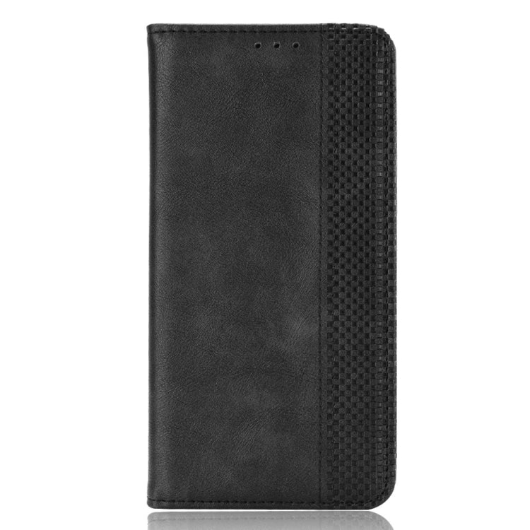 For Tecno Spark Go 2023 Magnetic Buckle Retro Texture Leather Phone Case(Black)