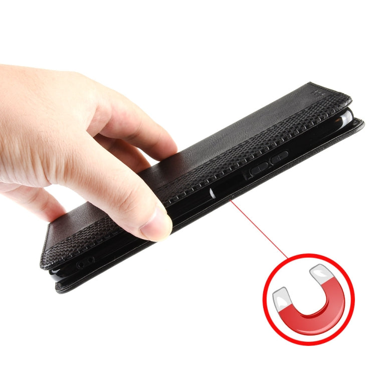 For Tecno Spark Go 2023 Magnetic Buckle Retro Texture Leather Phone Case(Black)