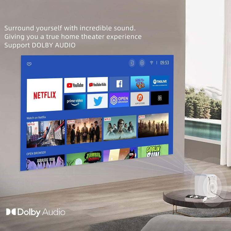 MECOOL KP2 1920x1080P 600ANSI Lumens Portable Mini LED Smart Projector(US Plug)