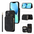 For iPhone 14 Zipper Card Bag Back Cover Phone Case(Black) - iPhone 14 Cases by PMC TechLife | Online Shopping South Africa | PMC TechLife