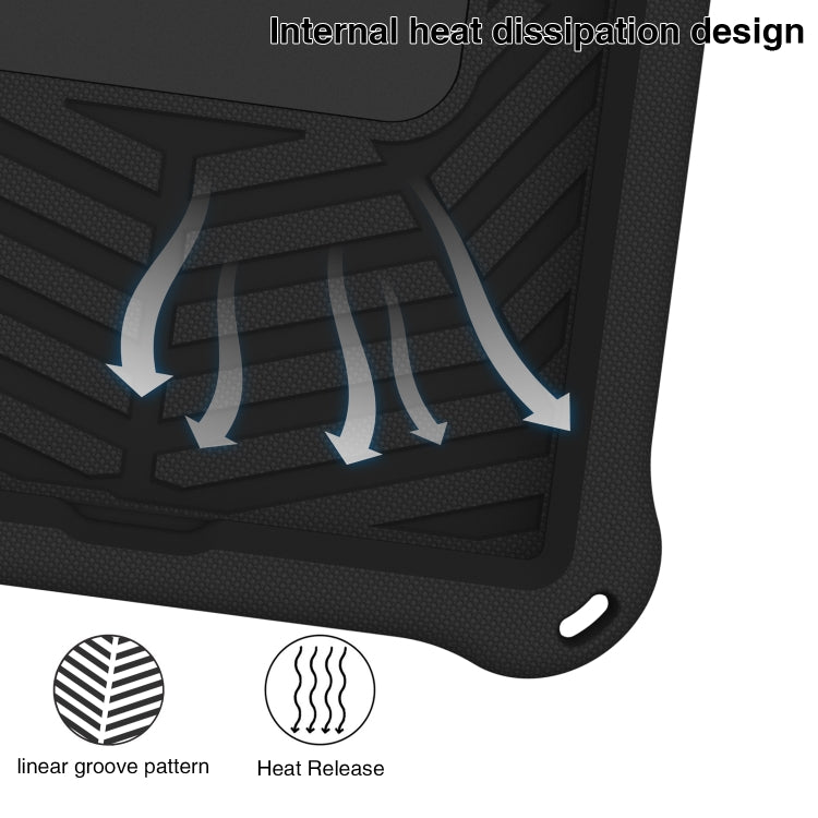For Lenovo Tab K10 Spider King Silicone Protective Tablet Case(Black)