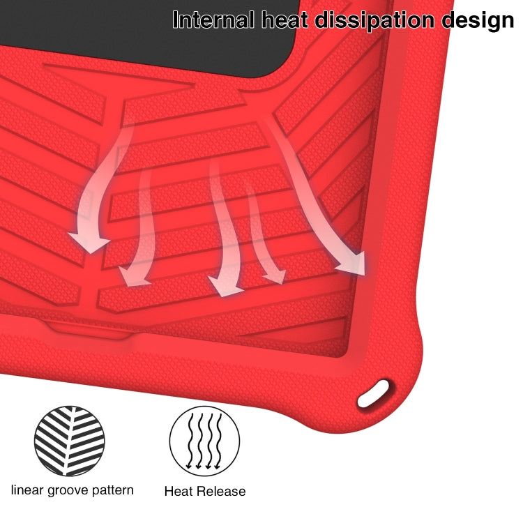 For Lenovo Tab K10 Spider King Silicone Protective Tablet Case(Red)