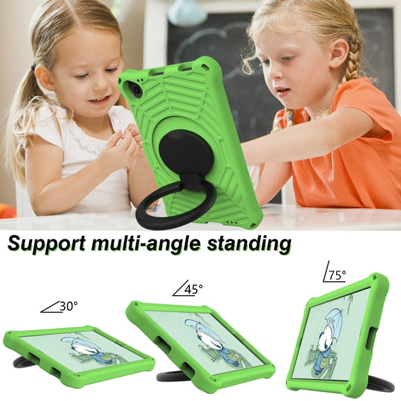 For Lenovo Tab K10 Spider King Silicone Protective Tablet Case(Green)