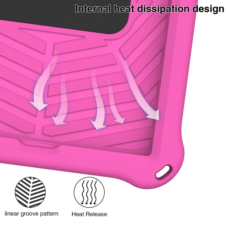 For Lenovo Tab K10 Spider King Silicone Protective Tablet Case(Rose Red)