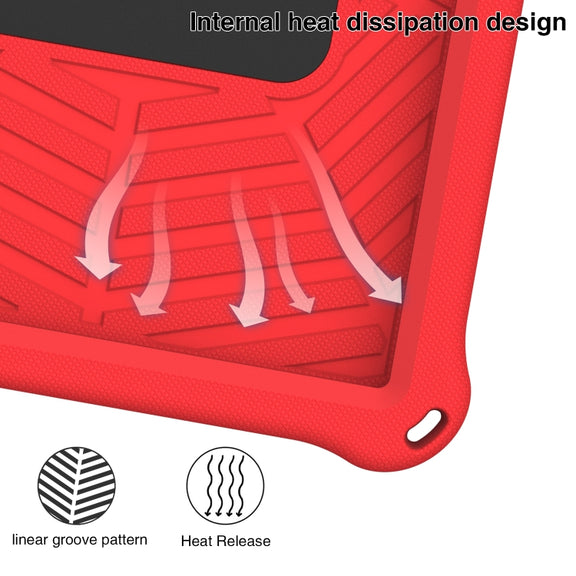 For Huawei MatePad T 10s Spider King Silicone Protective Tablet Case(Red)