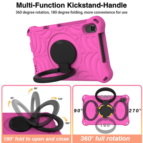 For Huawei MediaPad M5 Lite 8 Spider King Silicone Protective Tablet Case(Rose Red)