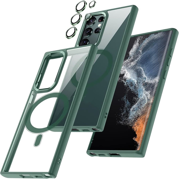 For Samsung Galaxy S23 Ultra 5G Acrylic PC MagSafe Magnetic Phone Case(Green)