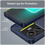 For Realme GT Neo 5 Brushed Texture Carbon Fiber TPU Phone Case(Blue)
