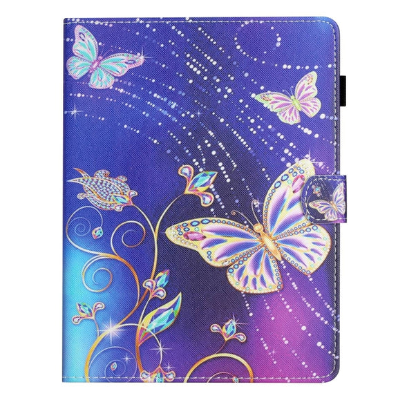 For 10 inch Coloured Drawing Stitching Leather Tablet Case(Butterfly)
