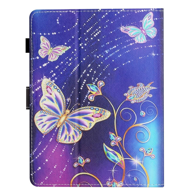 For 10 inch Coloured Drawing Stitching Leather Tablet Case(Butterfly)
