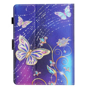For 10 inch Coloured Drawing Stitching Leather Tablet Case(Butterfly)