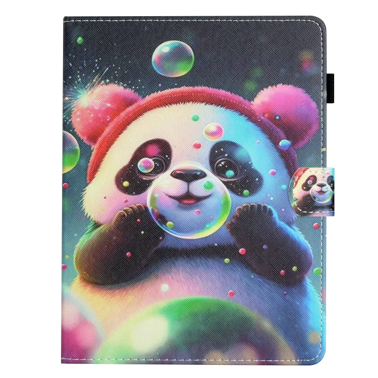 For 10 inch Coloured Drawing Stitching Leather Tablet Case(Panda)