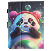 For 10 inch Coloured Drawing Stitching Leather Tablet Case(Panda)