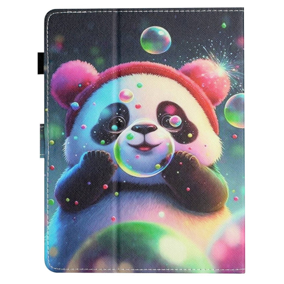 For 10 inch Coloured Drawing Stitching Leather Tablet Case(Panda)
