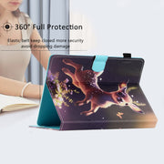 For 10 inch Coloured Drawing Stitching Leather Tablet Case(Deer)