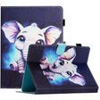 For 10 inch Coloured Drawing Stitching Leather Tablet Case(Elephant) - 10 - 11 inch by PMC TechLife | Online Shopping South Africa | PMC TechLife | Buy Now Pay Later Mobicred