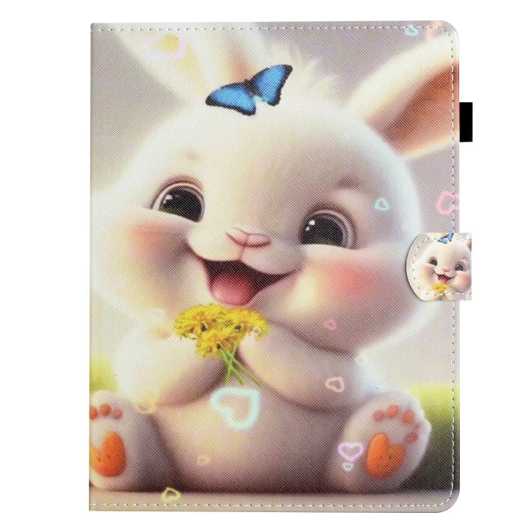 For 10 inch Coloured Drawing Stitching Leather Tablet Case(Rabbit)