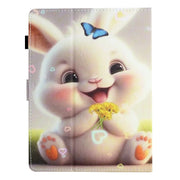 For 10 inch Coloured Drawing Stitching Leather Tablet Case(Rabbit)