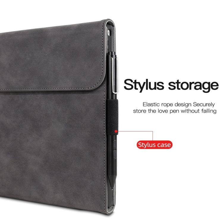 For Microsoft Surface Pro 8 Sheepskin All-Inclusive Shockproof Protective Case with Power Bag(Brown)