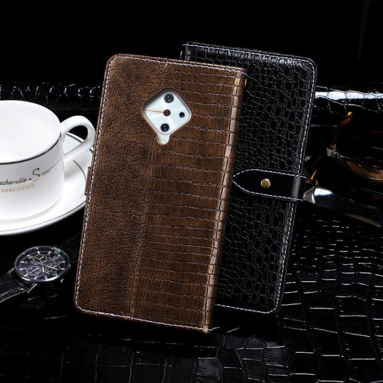 For Vivo Y9s idewei Crocodile Texture Horizontal Flip Leather Case with Holder & Card Slots & Wallet(Black)