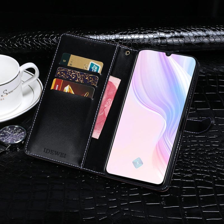 For Vivo Y9s idewei Crocodile Texture Horizontal Flip Leather Case with Holder & Card Slots & Wallet(Black)