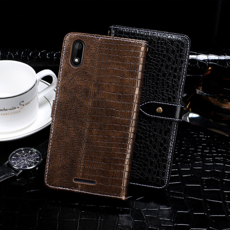 For Wiko Y60 idewei Crocodile Texture Horizontal Flip Leather Case with Holder & Card Slots & Wallet(Dark Blue)