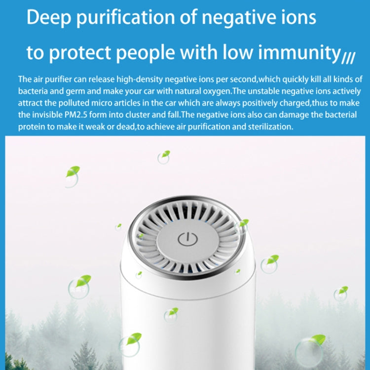 Y-20 Desktop Car Negative Ion Air Purifier(White)