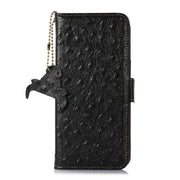 For Nokia G22 4G Ostrich Pattern Genuine Leather RFID Phone Case(Black)