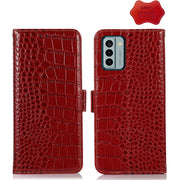 For Nokia G22 4G Crocodile Top Layer Cowhide Leather Phone Case(Red)