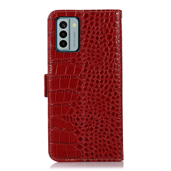 For Nokia G22 4G Crocodile Top Layer Cowhide Leather Phone Case(Red)