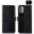 For Nokia G22 4G Crocodile Top Layer Cowhide Leather Phone Case(Black) - Nokia Cases by PMC TechLife | Online Shopping South Africa | PMC TechLife | Buy Now Pay Later Mobicred