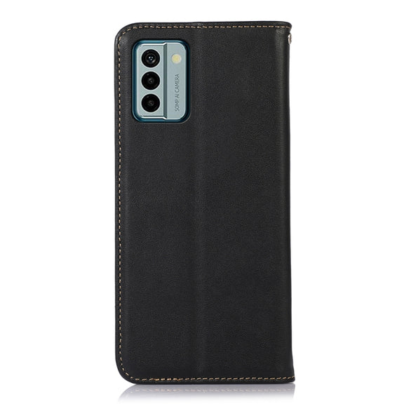 For Nokia G22 4G KHAZNEH Nappa Top Layer Cowhide Leather Phone Case(Black)
