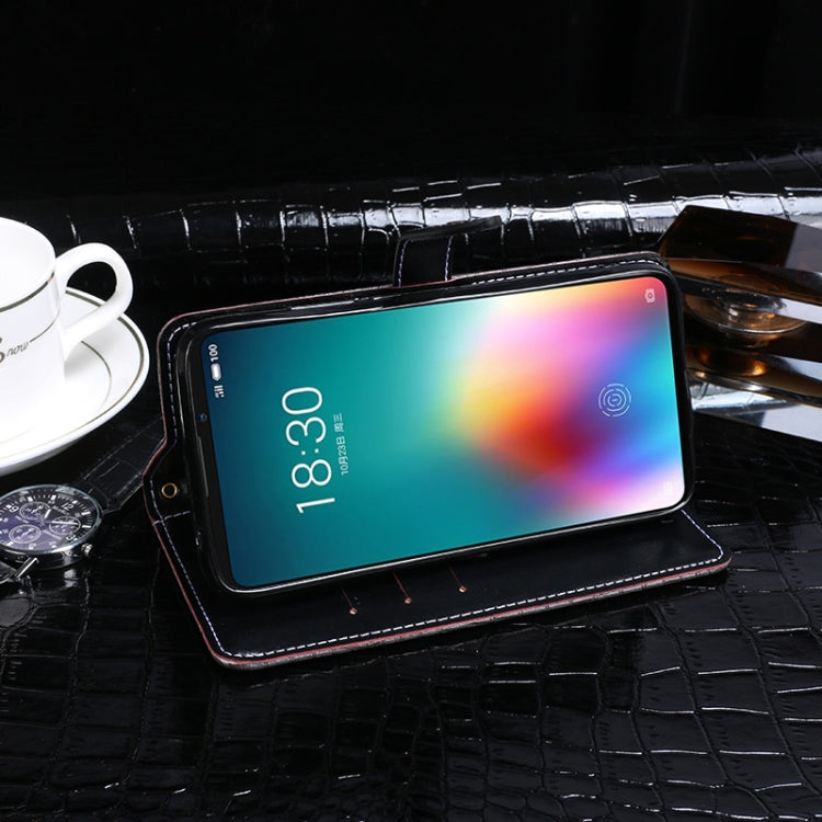 For Meizu 16T idewei Crocodile Texture Horizontal Flip Leather Case with Holder & Card Slots & Wallet(Dark Blue)