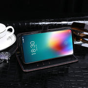 For Meizu 16T idewei Crocodile Texture Horizontal Flip Leather Case with Holder & Card Slots & Wallet(Dark Blue)