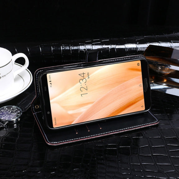 For Sharp Aquos Sense3 Lite idewei Crocodile Texture Horizontal Flip Leather Case with Holder & Card Slots & Wallet(Black)
