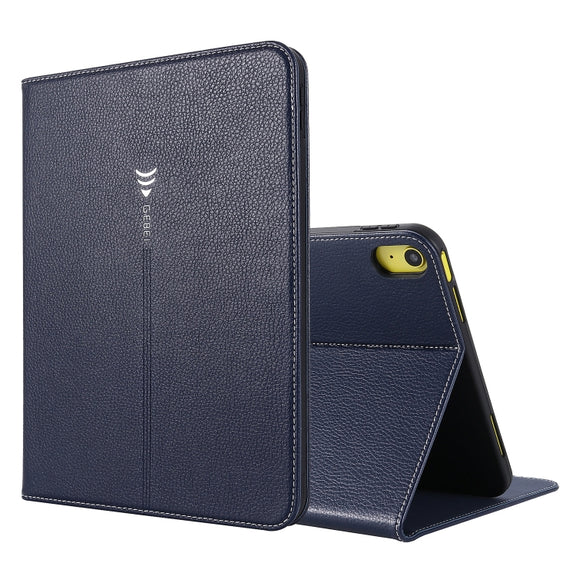 For iPad 2025 / 2022 GEBEI Silk Texture Flip Tablet Leather Case(Blue)