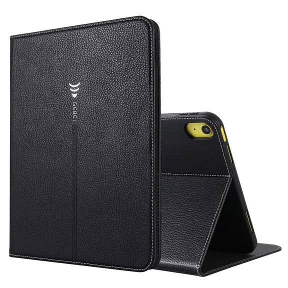 For iPad 2025 / 2022 GEBEI Silk Texture Flip Tablet Leather Case(Black)