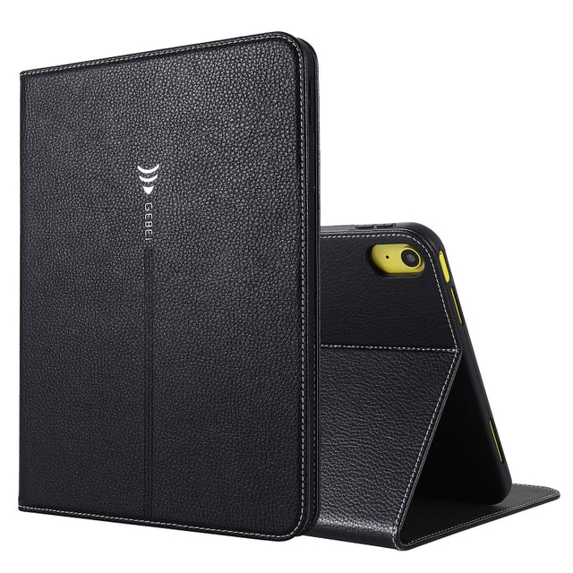 For iPad 2025 / 2022 GEBEI Silk Texture Flip Tablet Leather Case(Black)