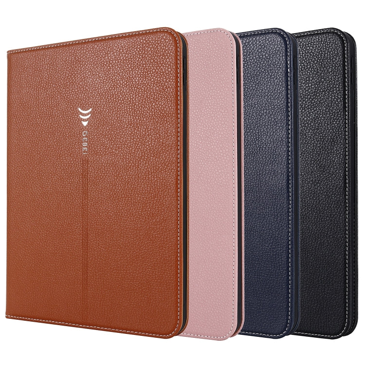 For iPad 2025 / 2022 GEBEI Silk Texture Flip Tablet Leather Case(Black)