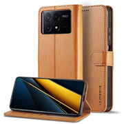 For Xiaomi Poco X6 Pro LC.IMEEKE Calf Texture Leather Phone Case(Brown)