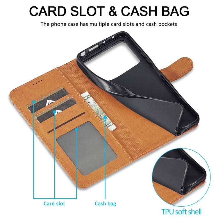 For Xiaomi Poco X6 Pro LC.IMEEKE Calf Texture Leather Phone Case(Brown)