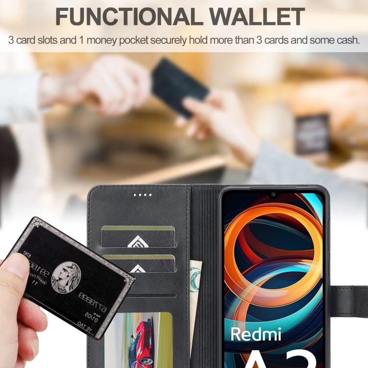 For Xiaomi Redmi A3 LC.IMEEKE Calf Texture Leather Phone Case(Black)