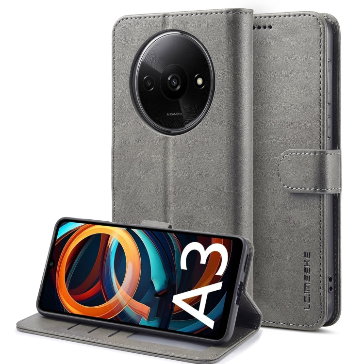 For Xiaomi Redmi A3 LC.IMEEKE Calf Texture Leather Phone Case(Grey)