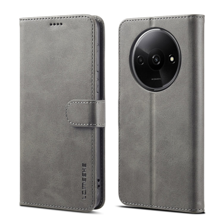For Xiaomi Redmi A3 LC.IMEEKE Calf Texture Leather Phone Case(Grey)