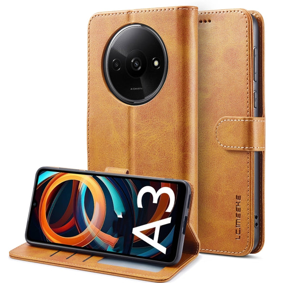 For Xiaomi Redmi A3 LC.IMEEKE Calf Texture Leather Phone Case(Brown)