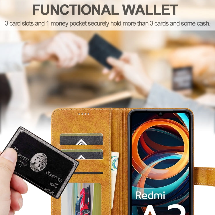 For Xiaomi Redmi A3 LC.IMEEKE Calf Texture Leather Phone Case(Brown)