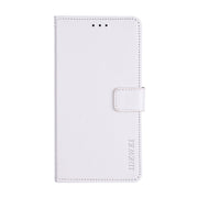For Ulefone Note 14 idewei Crazy Horse Texture Leather Phone Case with Holder(White)