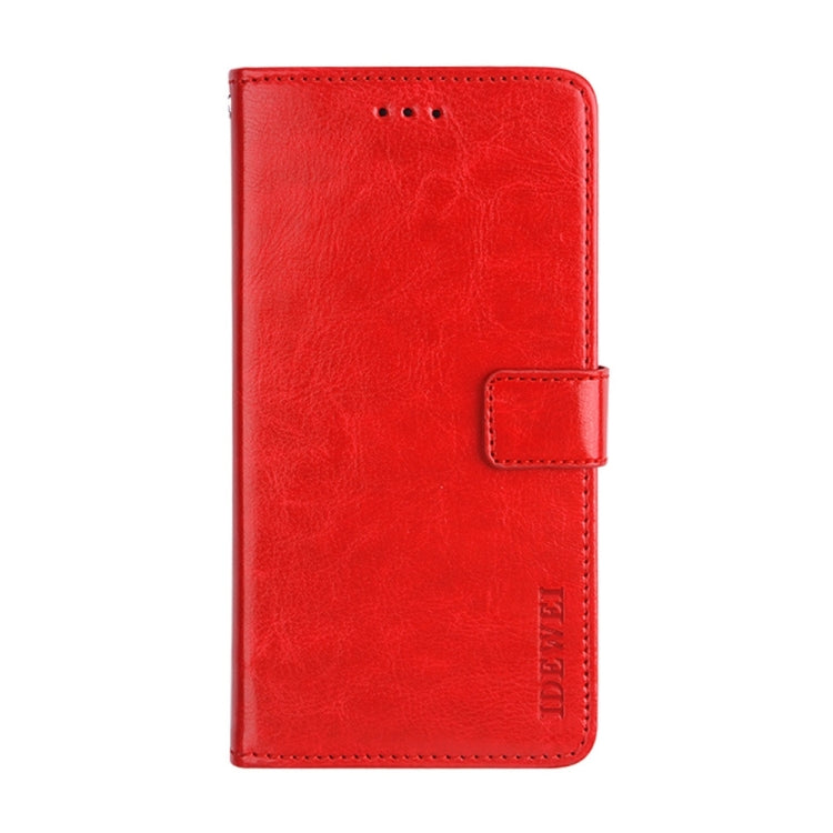For Ulefone Note 14 idewei Crazy Horse Texture Leather Phone Case with Holder(Red)
